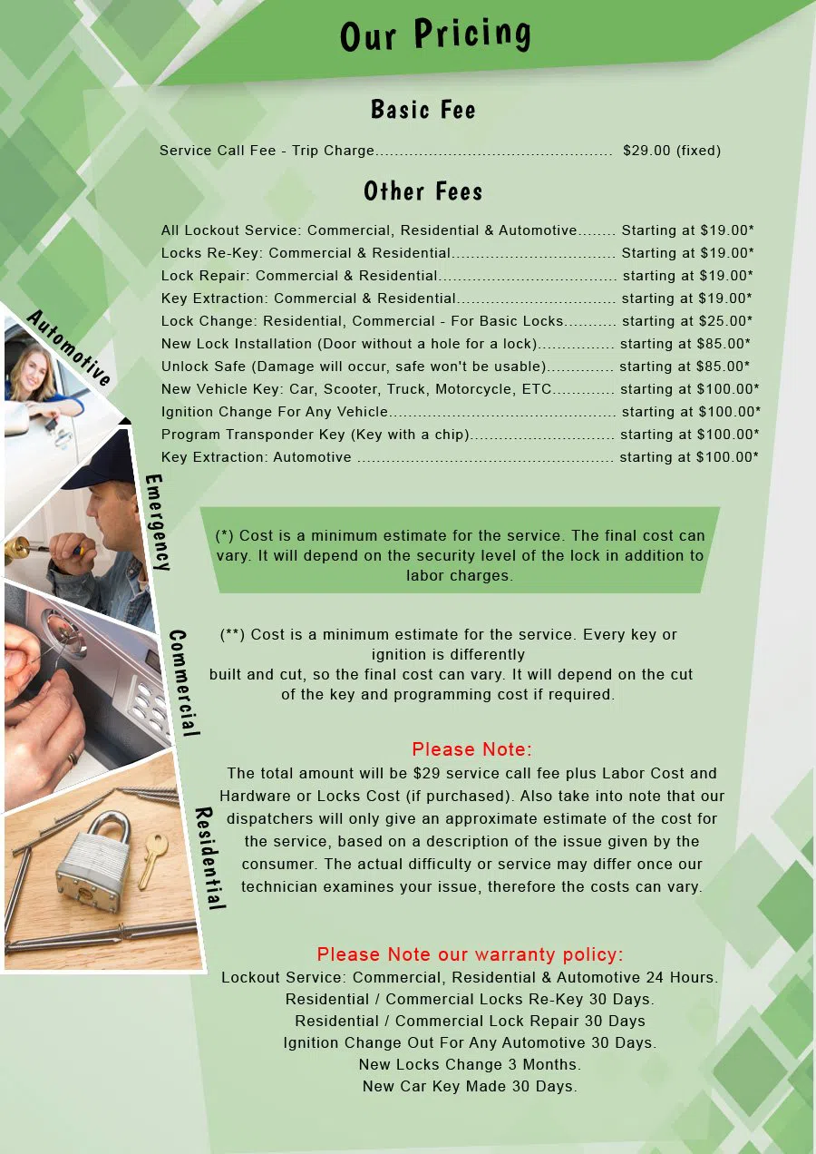 Westport Locksmith Service Westport, CT 203-347-3135 - Pricelist-2