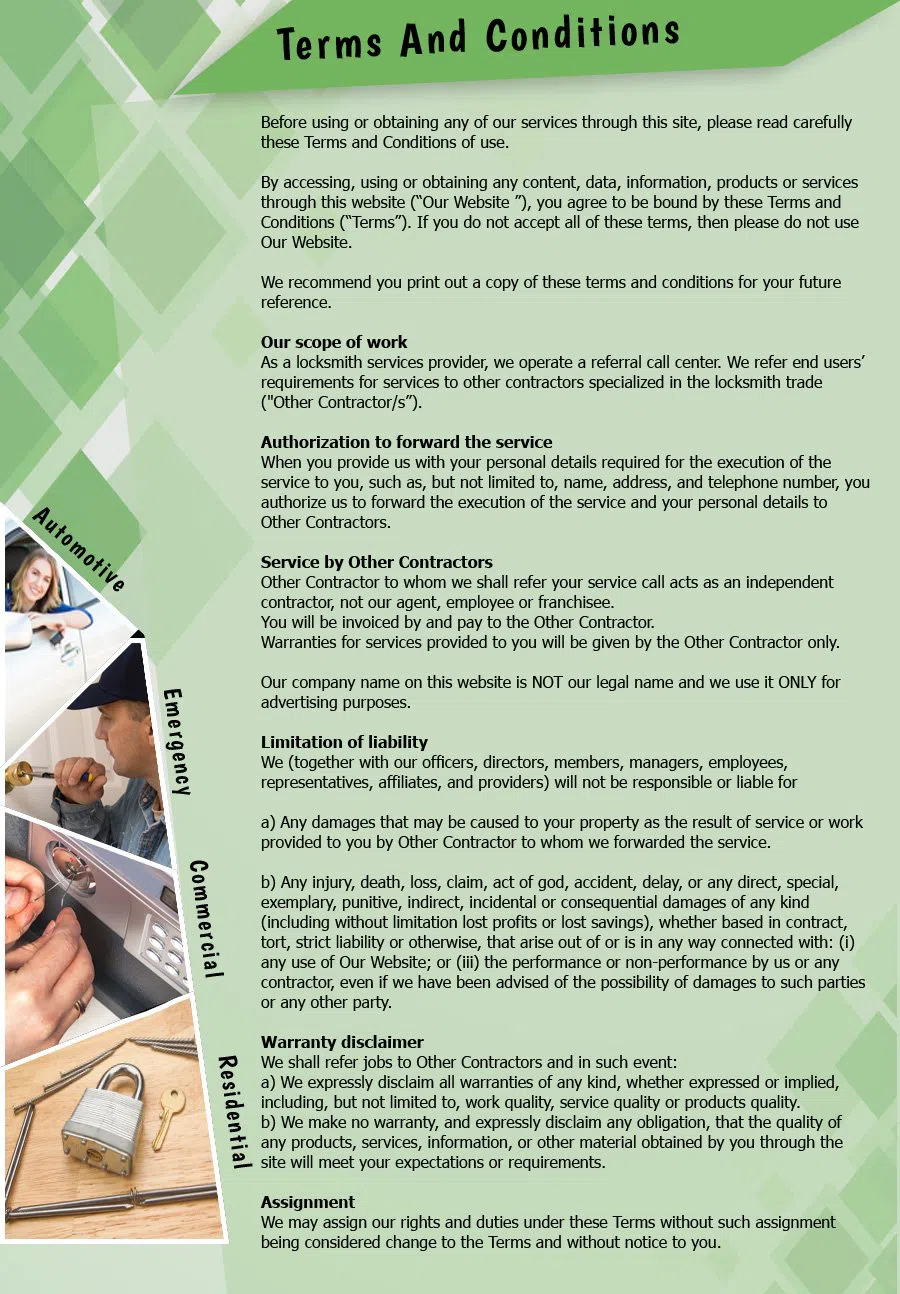 Westport Locksmith Service Westport, CT 203-347-3135 - TermsAndConditions-2